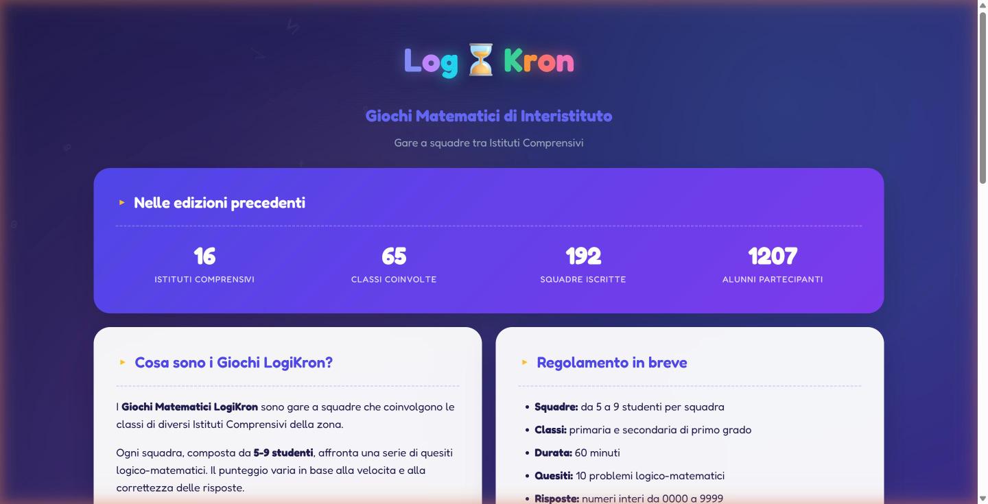 LogiKron, gare di logica a squadre tra istituti